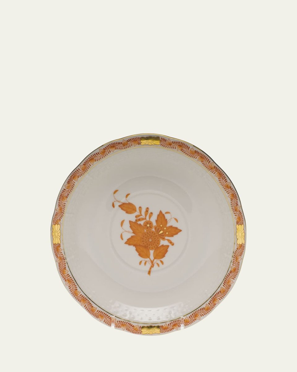 Chinese Bouquet Rust Cream Soup Stand